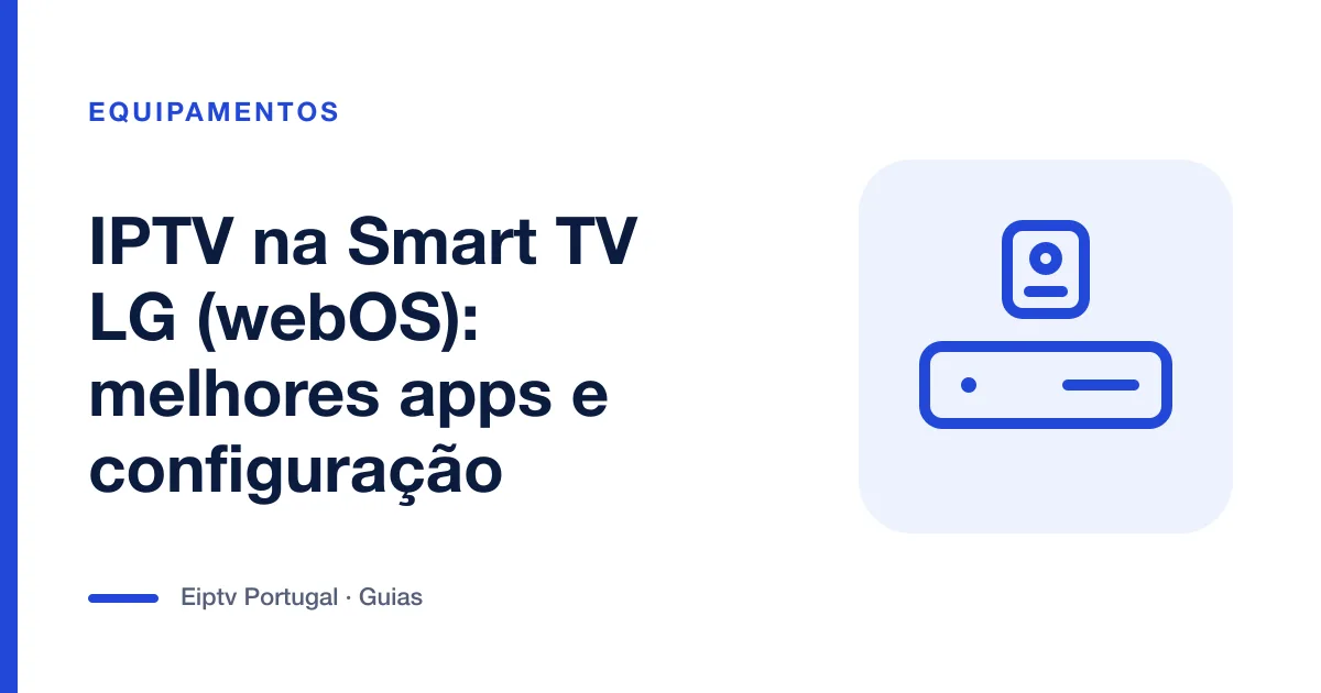 Ilustração de uma box de televisão com comando, a representar IPTV numa Smart TV LG