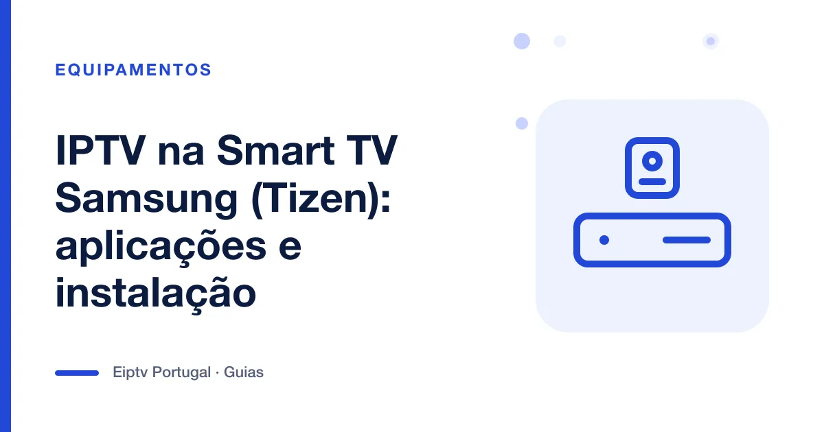 Ilustração de uma box de televisão com comando, a representar IPTV numa Smart TV Samsung