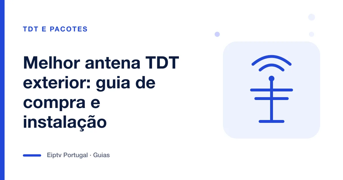 Ilustração de uma antena com ondas de sinal, a representar uma antena TDT exterior