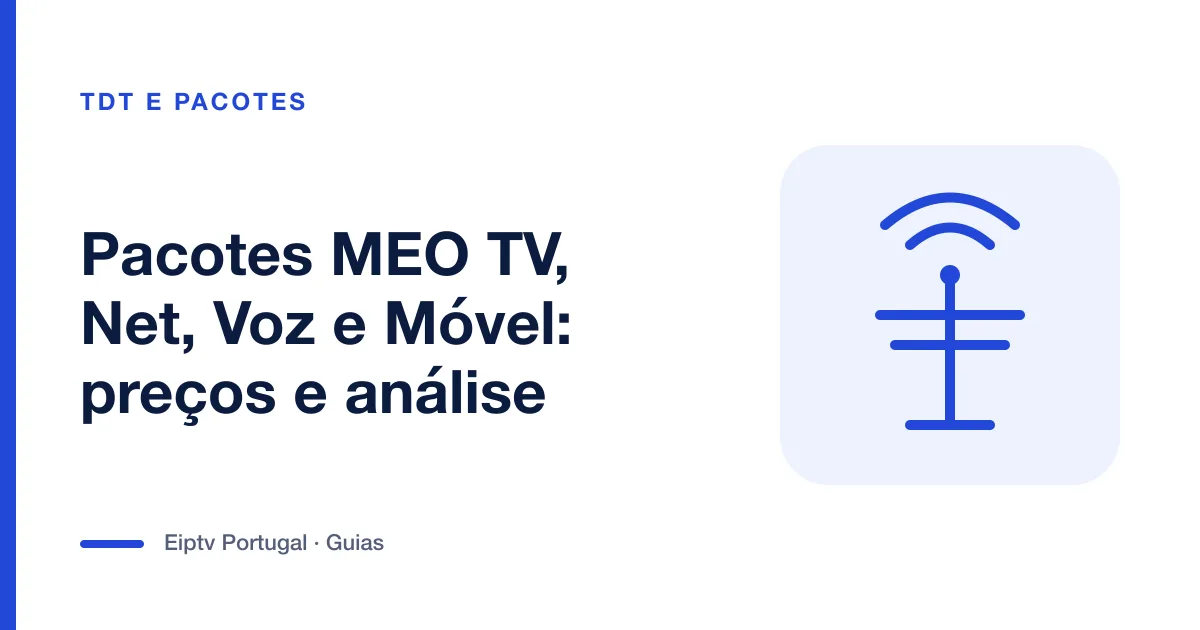 Ilustração de uma antena com ondas de sinal, a representar os pacotes MEO