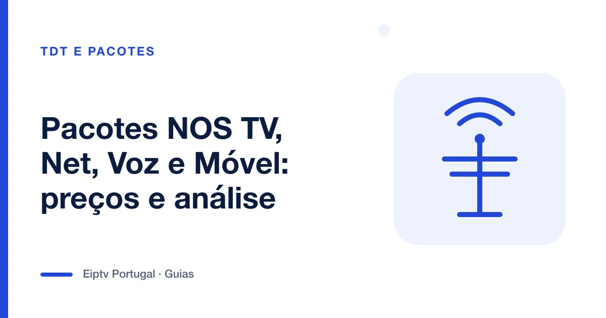 Ilustração de uma antena com ondas de sinal, a representar os pacotes NOS