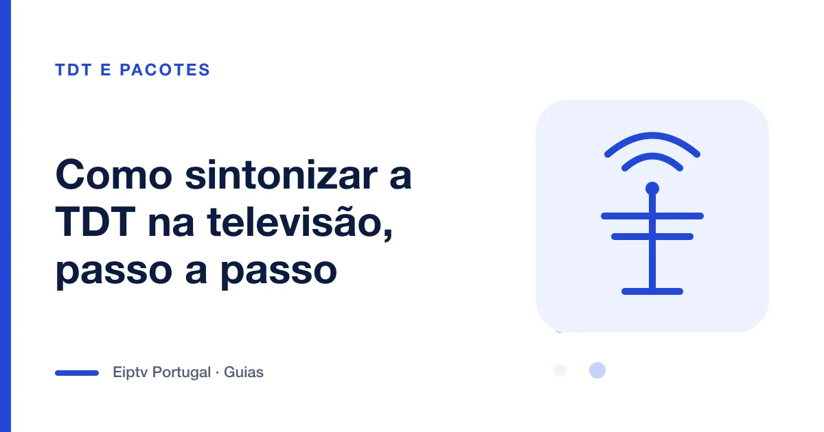 Ilustração de uma antena com ondas de sinal, a representar como sintonizar a TDT