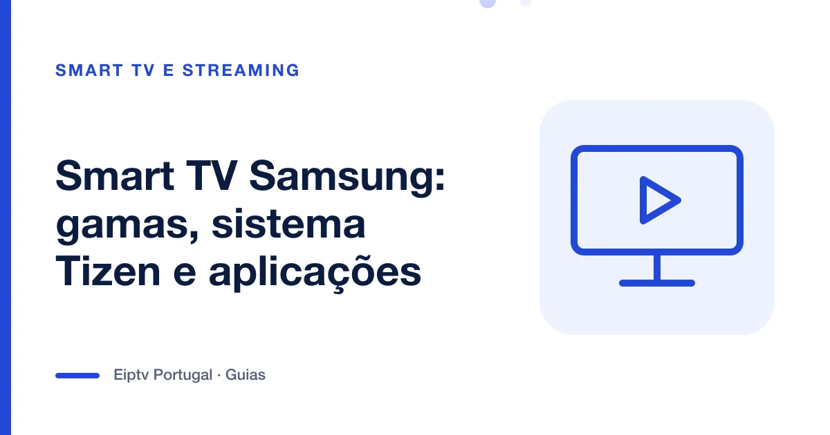 Ilustração de uma televisão com sinal de reprodução, a representar as Smart TV Samsung
