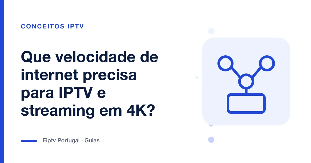 Ilustração de uma rede ligada a uma televisão, a representar a velocidade de internet necessária para IPTV