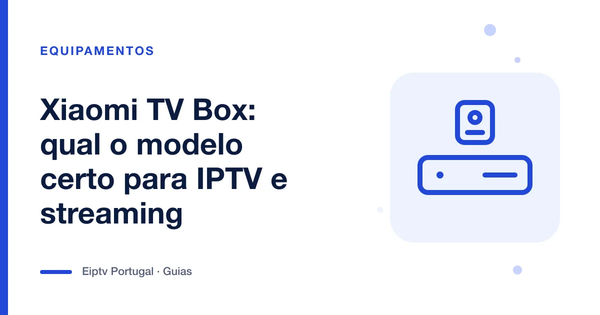 Ilustração de uma box de televisão com comando, a representar a gama Xiaomi TV Box